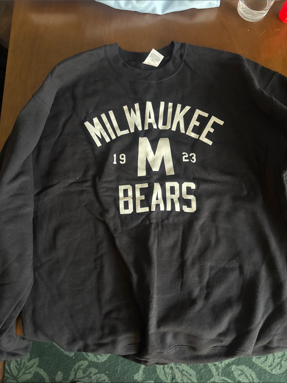 Milwaukee Bears Black Graphic Crewneck Sweatshirt